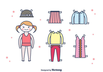 Paper Doll Vector Set - Kostenloses vector #438527